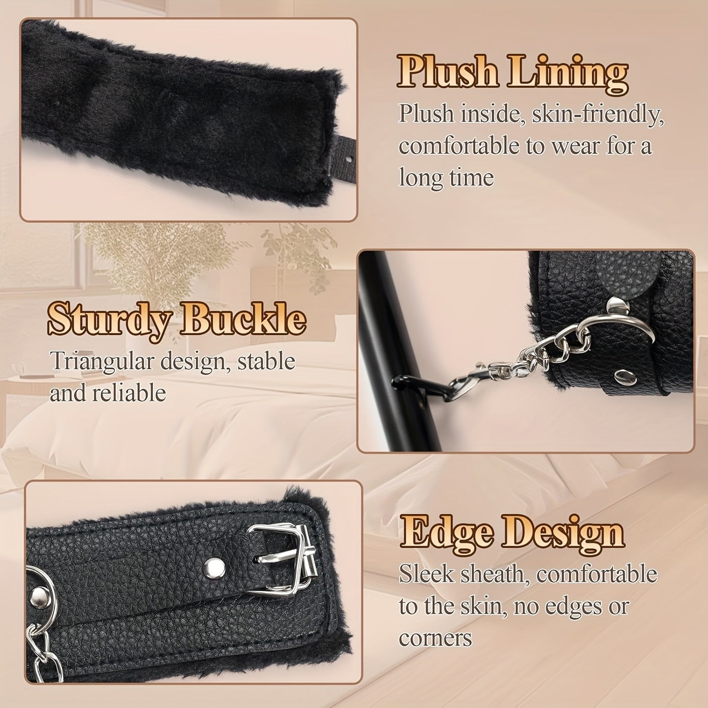 [BDSM Bondage Set] BDSM Bondage Set for Couples | Adjustable and Detachable Spreadther Bar Sex Toys with Handcuffs & Ankle Cuffs - Sex Furniture Restraints for Adults SM Games Sex Play