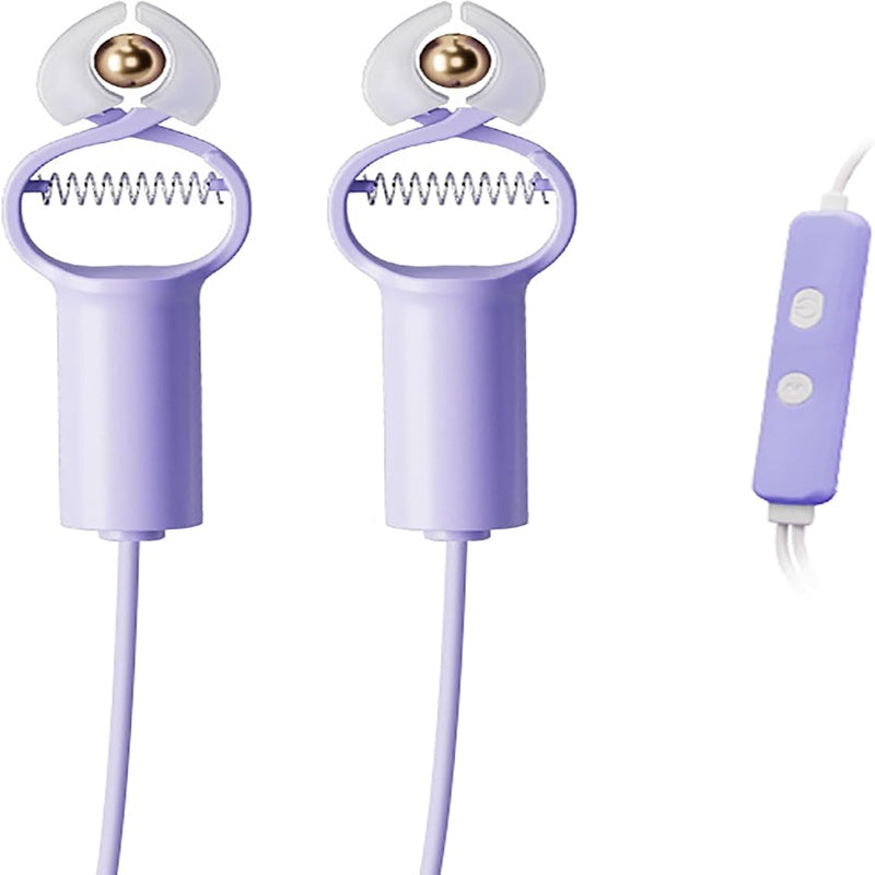 BDSM Adjustable Vibrating Nipple Clamps Nipple Toys with USB Control Nipple Vibrator Couples Women Sex Toys Breast Stimulator( Purple)