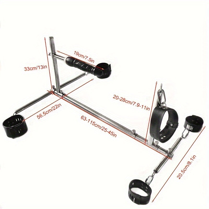 Stainless Steel BDSM Bondage Set With Cuffs Collar Rack