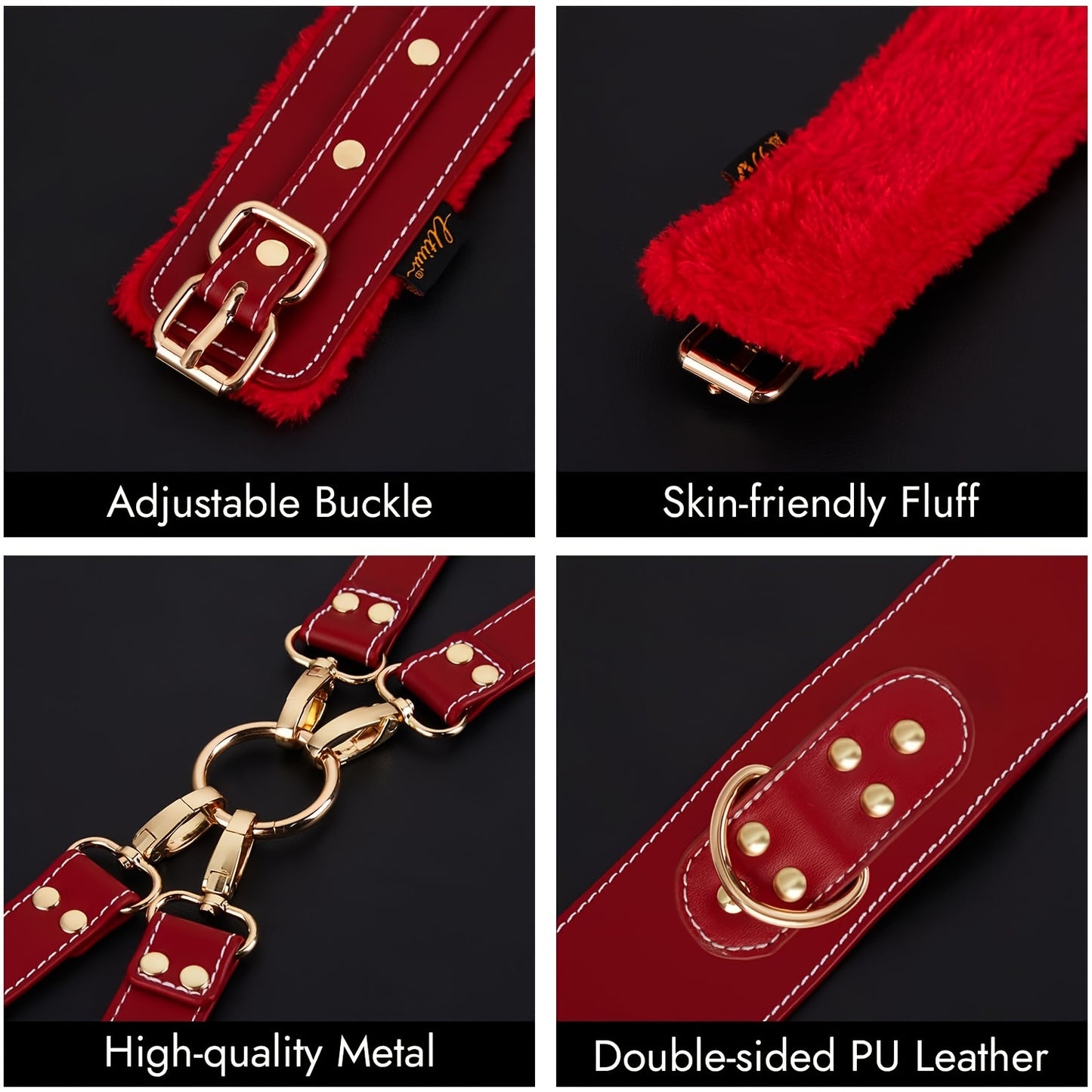 6 Piece Bondage Kit Restraints With Handcuffs and Blindfold