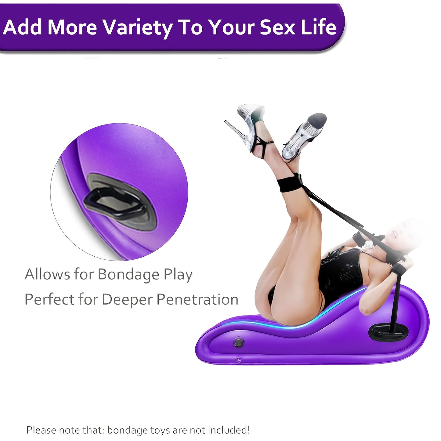 Curved Sex Pillow, Sex Toy Sex Furniture Inflatable, Velvety Sex Cushion Sex Position Pillow, Sex Toys for Couples Comfort, Deeper Penetration Couples Sex Toys Purple Pillow for Bedroom