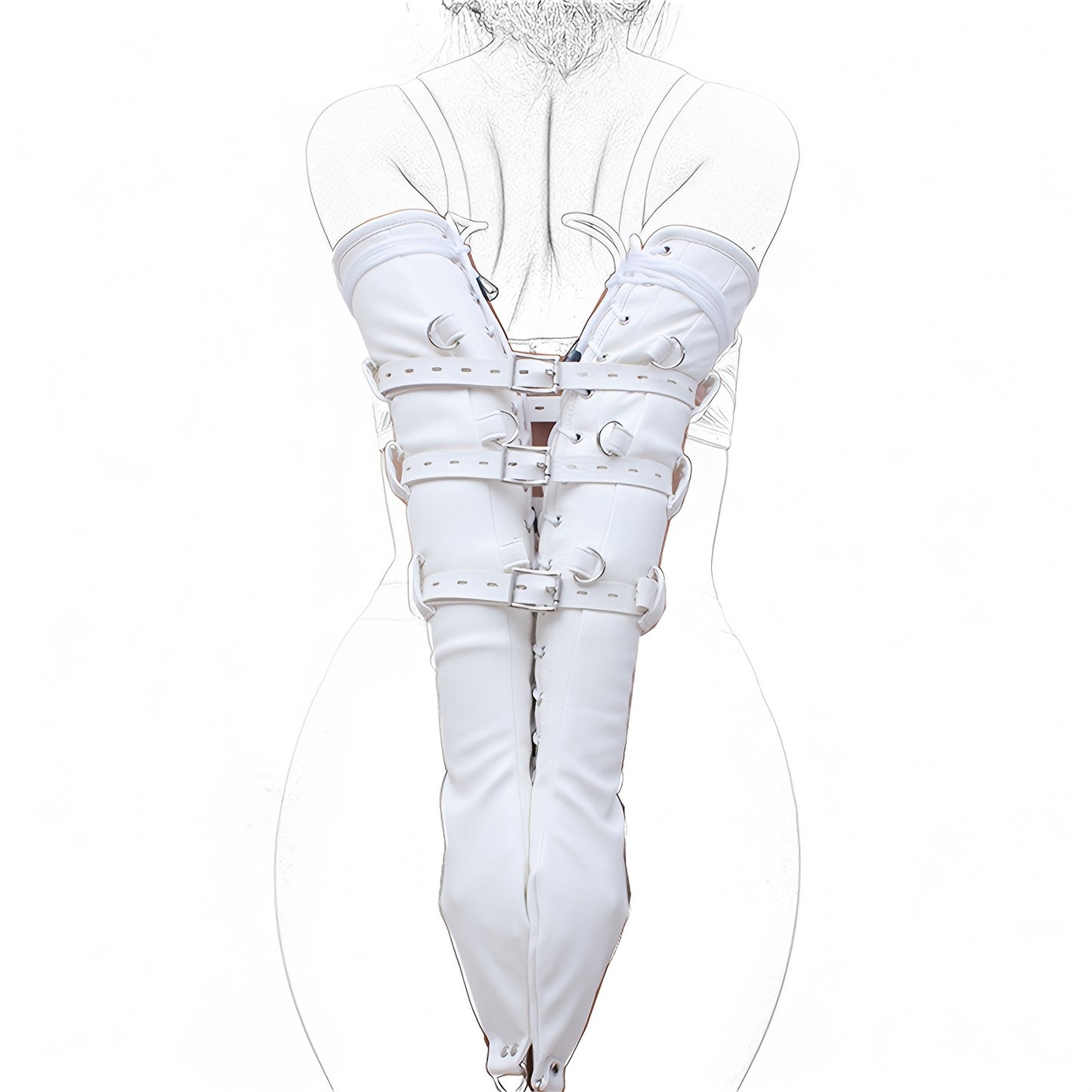 BDSM Bondage Extreme Long Hand Arm Restraints Wrist Cuffs