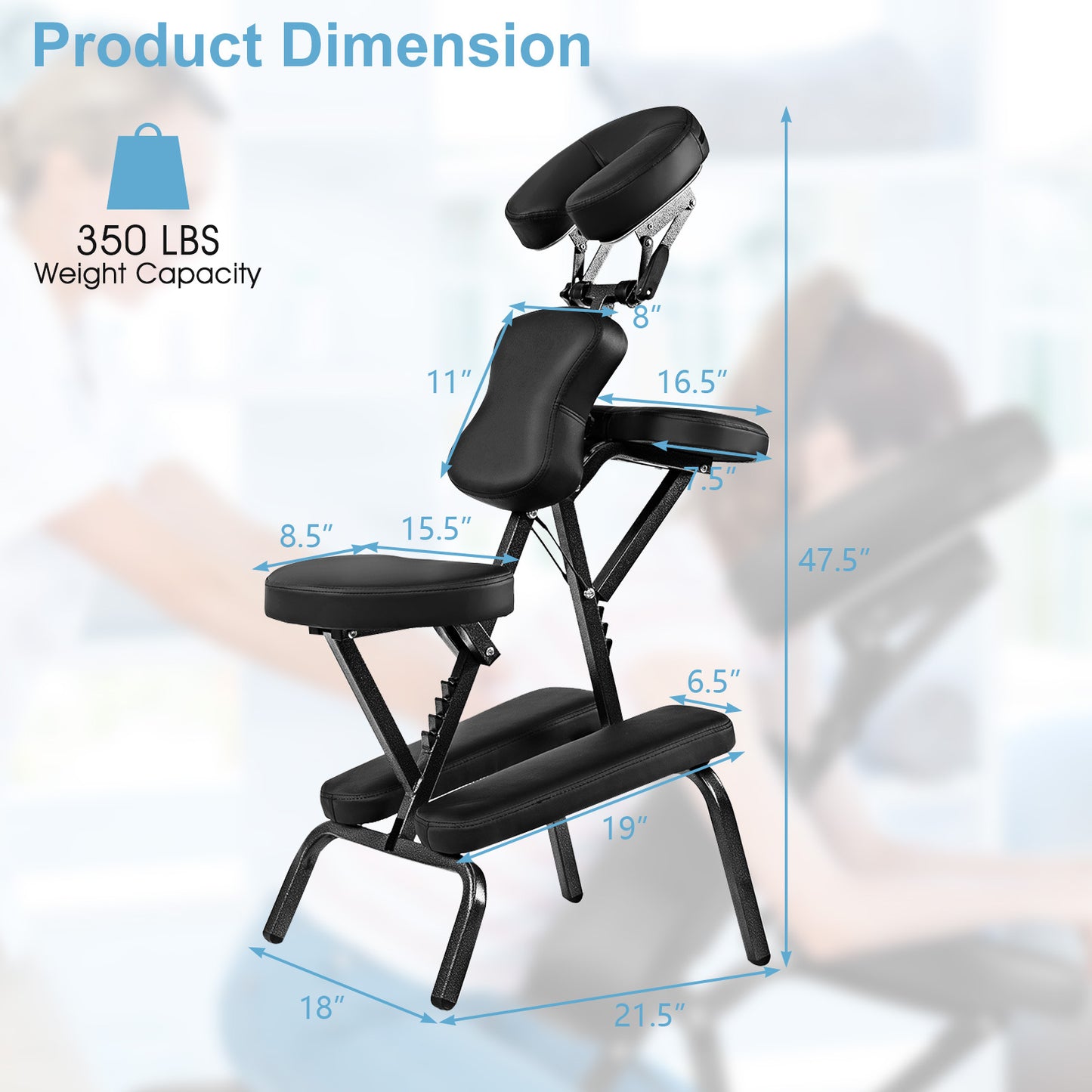 MAXMASS Portable Massage Chair Foldable Tattoo Therapy Chair