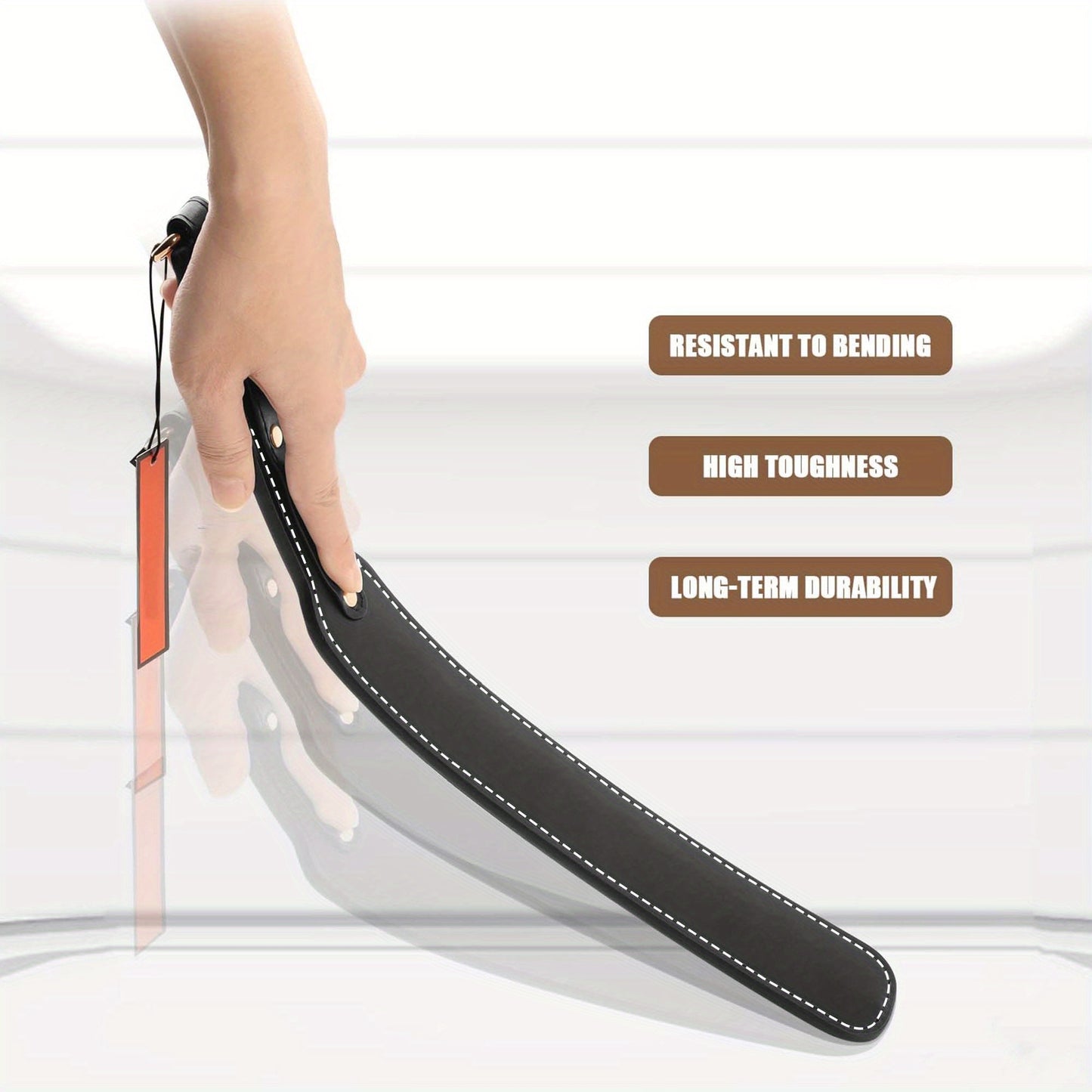 Horse Training Crop With Stainless Steel Handle Faux Leather Paddle
