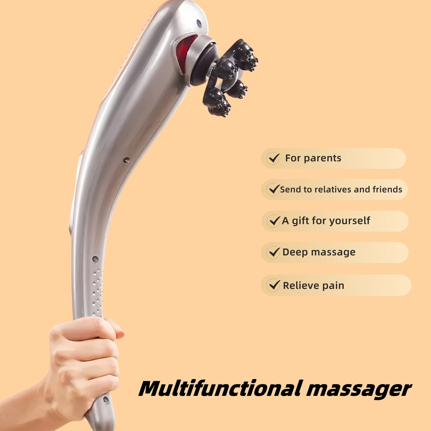 Portable Electric Wand With 6 Heads And 15 Intensity Levels