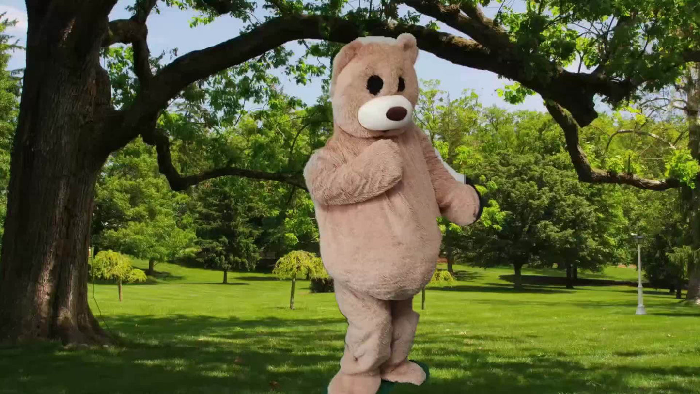 Teddy Bear Mascot Costume Hooded Full Zip Outfit