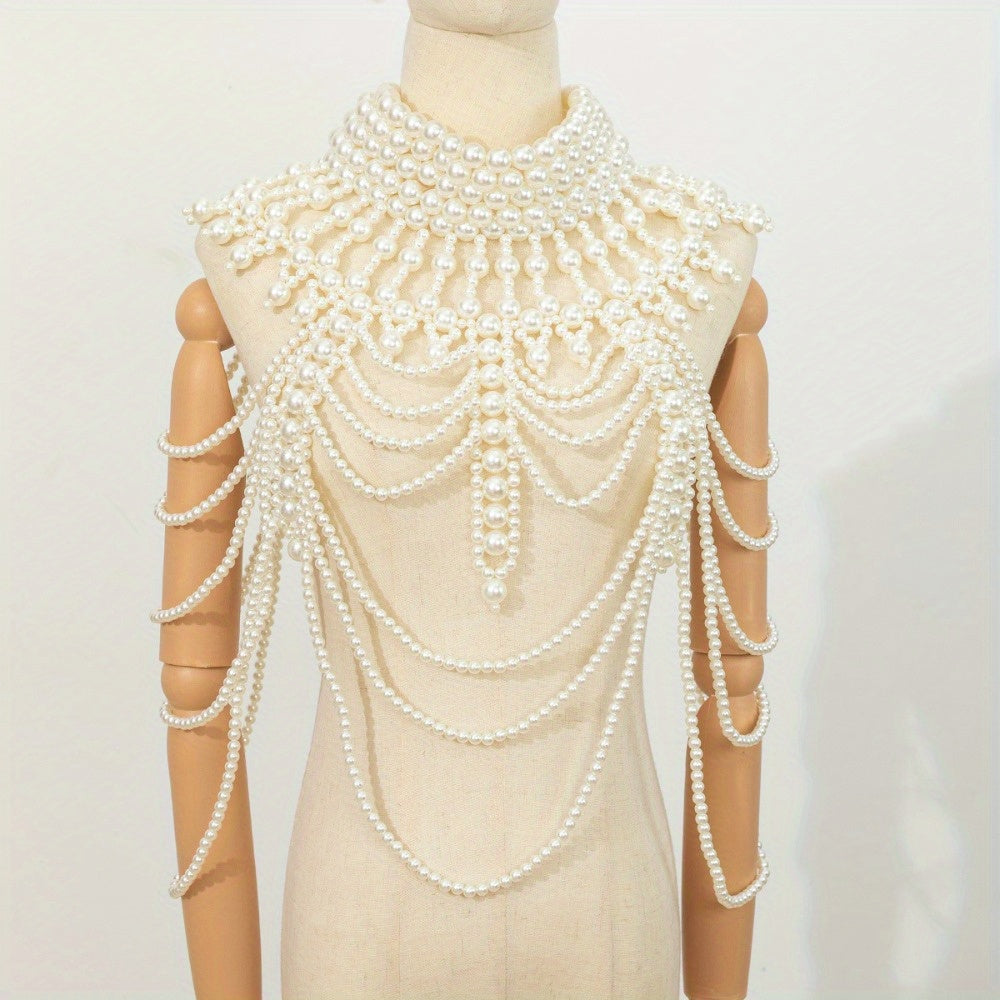 NEULRY New Vintage Heavy Industry Hand-Beaded Freshwater Pearls Body Chain