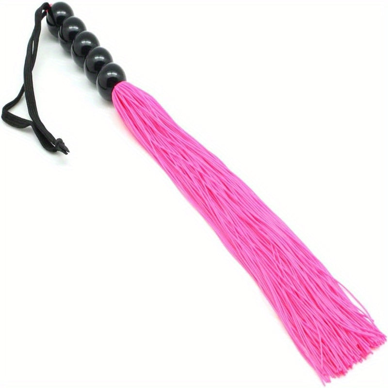 Rubber Flogger Whip For Beginners With Wooden Bead Grip