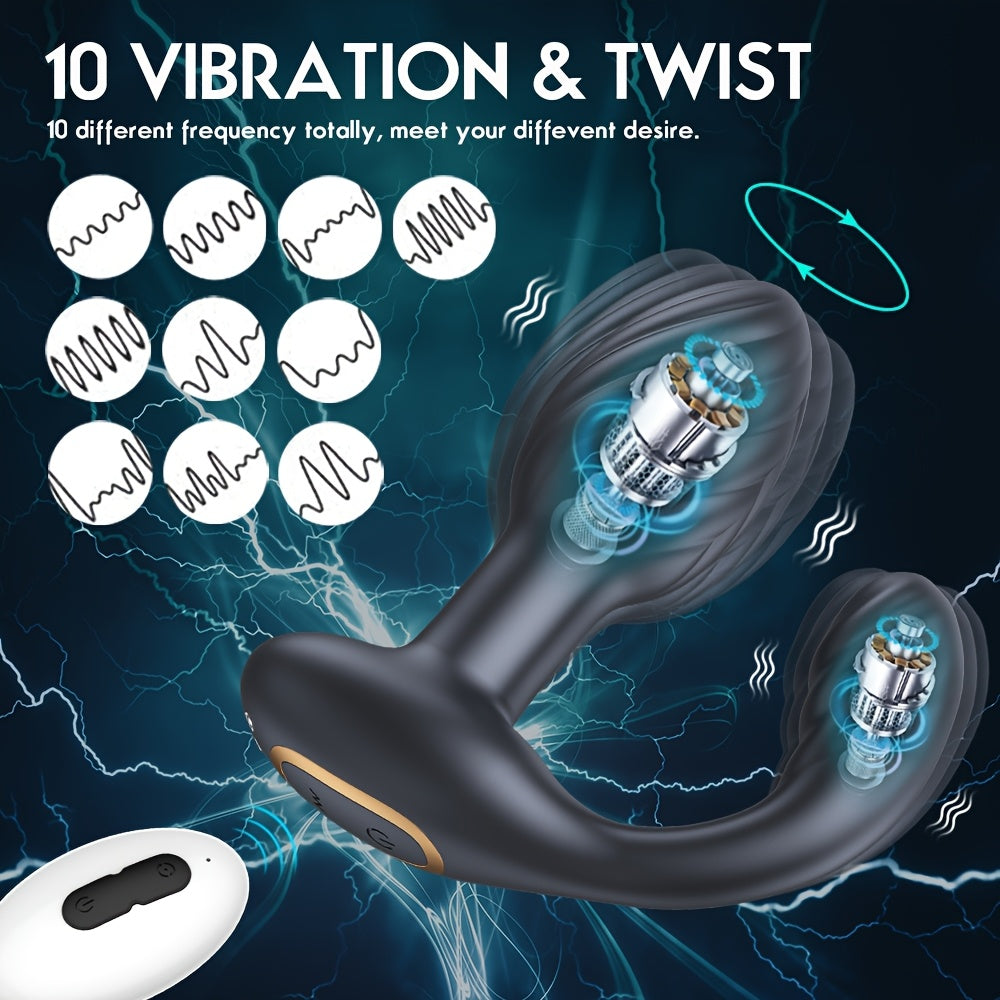 JOINJJTOY Universal Anal Plug Spiral Pattern Prostate Massager Wireless Remote