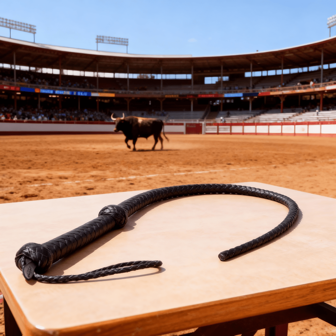 Cowhide Leather Bullwhip for Training and Practice