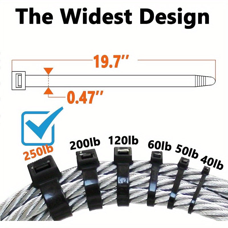 Heavy Duty Outdoor Nylon Zip Ties For Cable Management