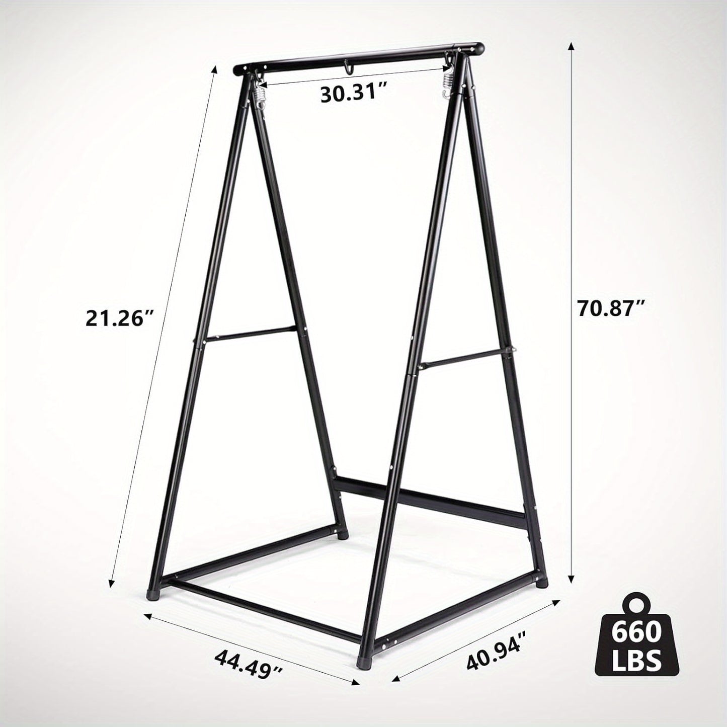 Heavy Duty Steel Hammock Stand, 660 LB Capacity with Stable Construction, Weather-Resistant for Outdoor, Patio, Garden, Balcony (Only Stand)