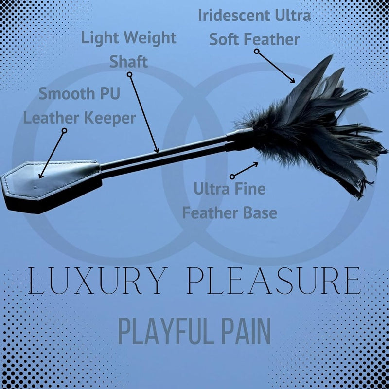 Sex Feather Teaser Tickler Leather Crop for Sensual BDSM Play