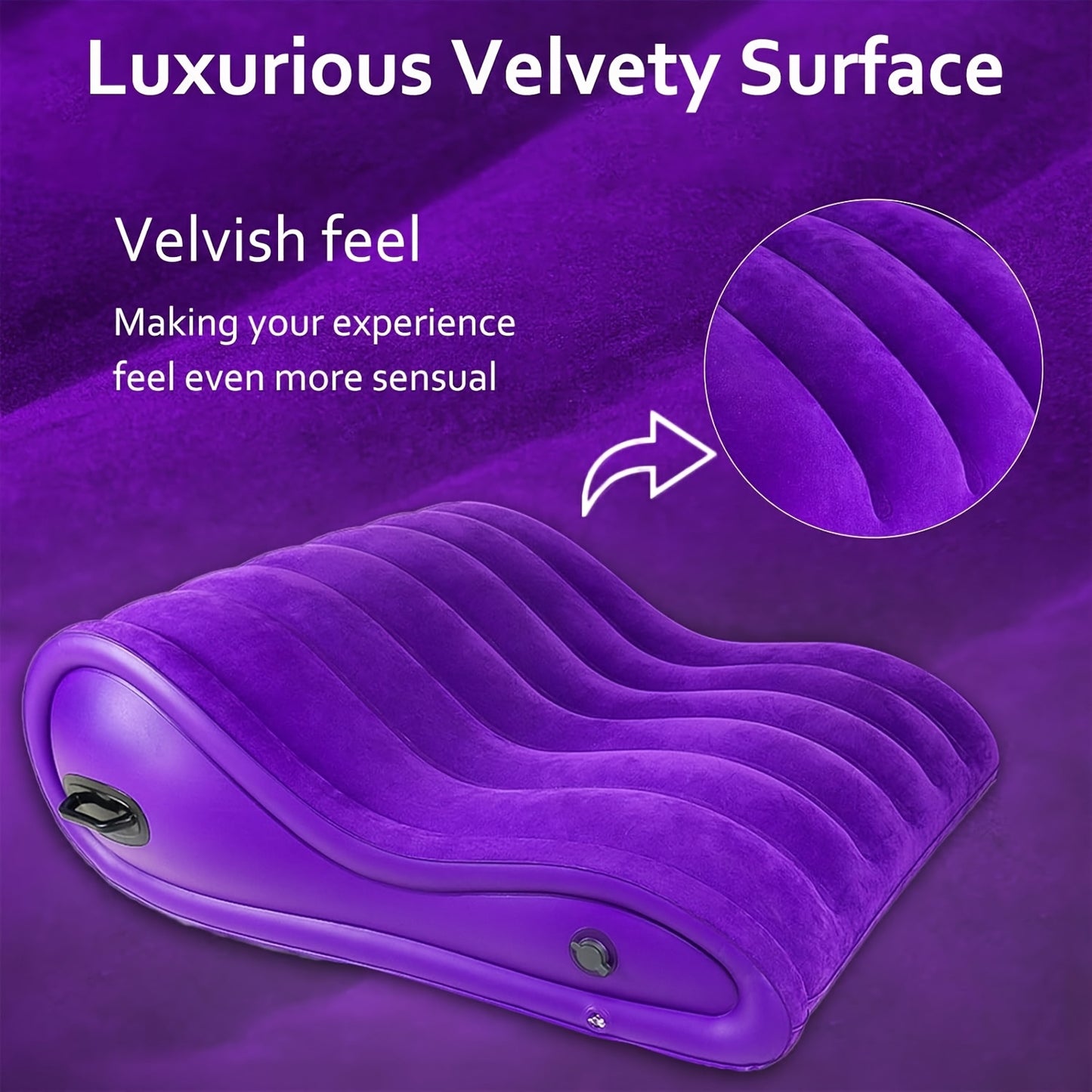 Curved Sex Pillow, Sex Toy Sex Furniture Inflatable, Velvety Sex Cushion Sex Position Pillow, Sex Toys for Couples Comfort, Deeper Penetration Couples Sex Toys Purple Pillow for Bedroom