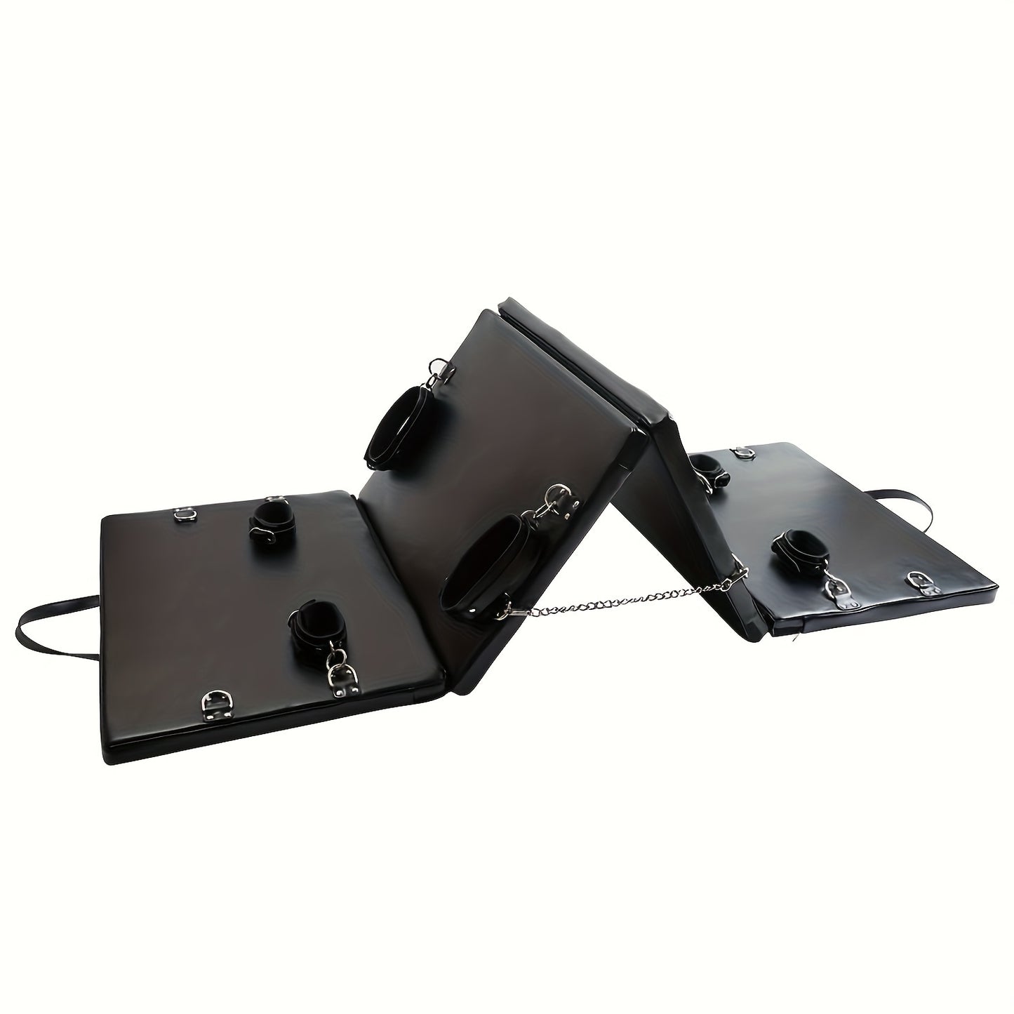 PU Leather Bondage Restraints System With Handcuffs And Ankle Cuffs