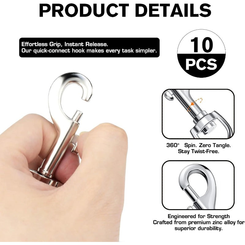 Heavy Duty Swivel Snap Hooks Zinc Alloy Clasp For Leashes