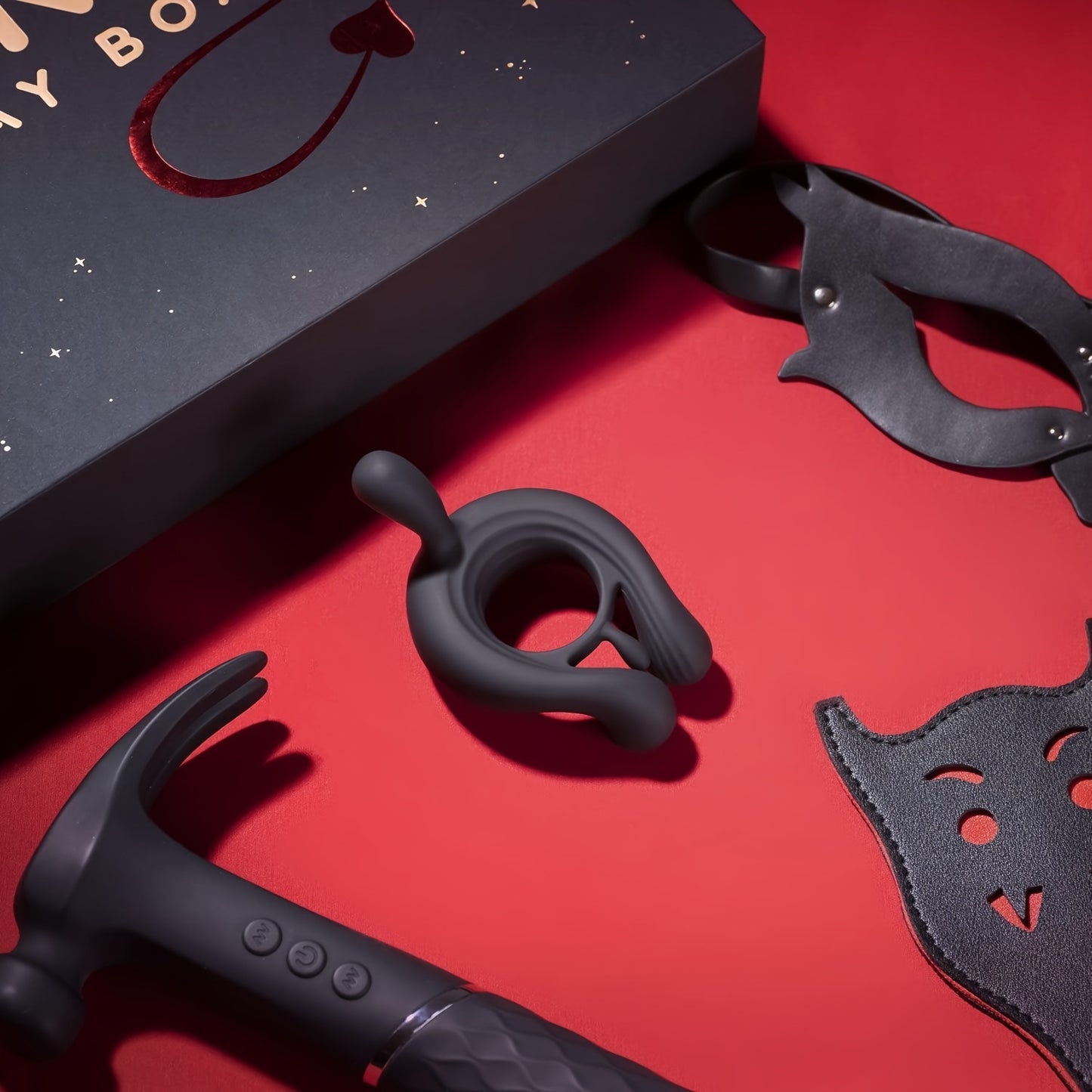 BDSM Four Piece Play Set With G Spot Vibrator Paddle
