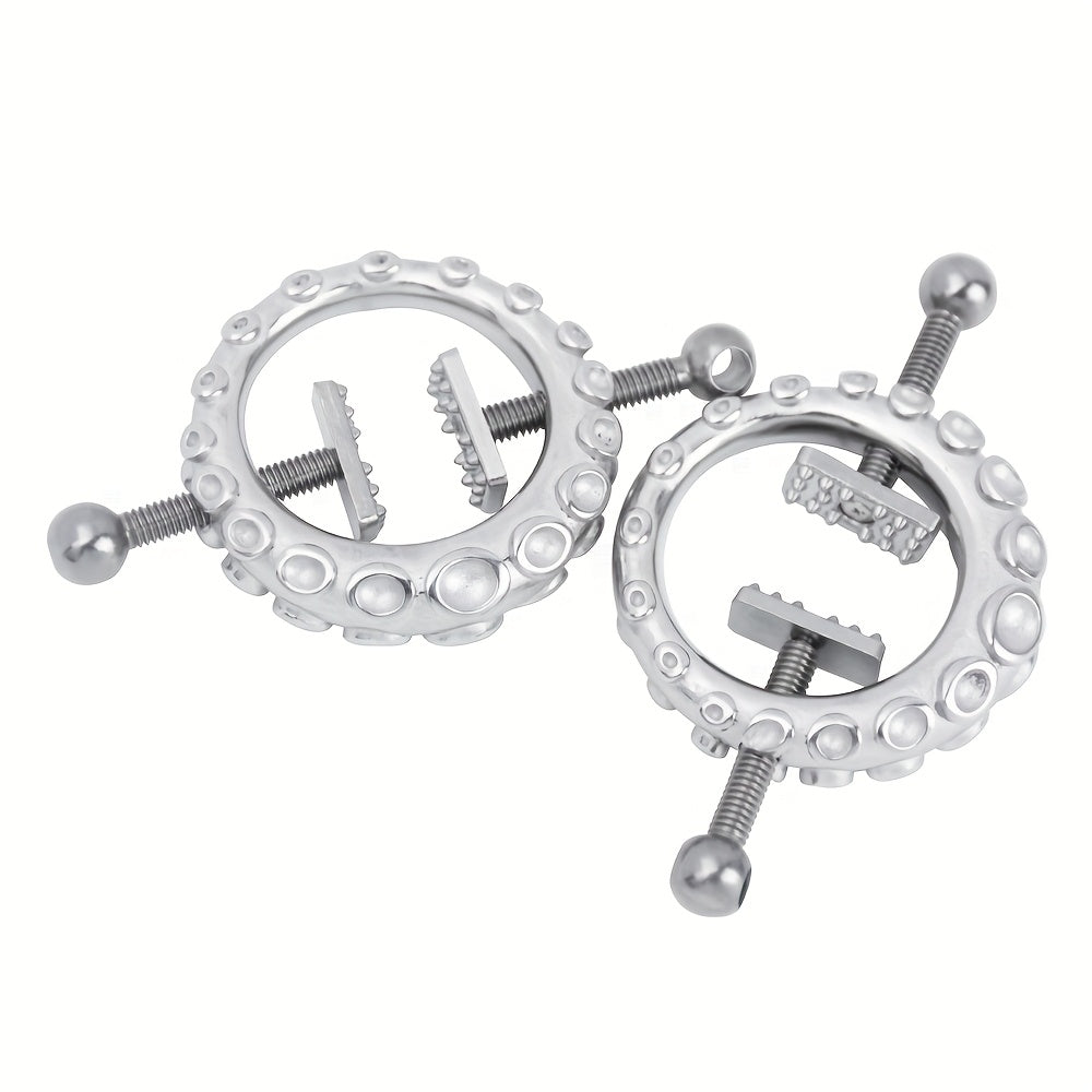 1 Stainless Steel Nipple Clamp with Floral Design Women's Breast Stimulation Toy Spiked Nipple Rubbing Decorative Metal Chest Chain Couples BDSM Alternative Sex Toy, Erotic Toy, Bdsm Accessory, Edgy Fashion, Highquality Steel