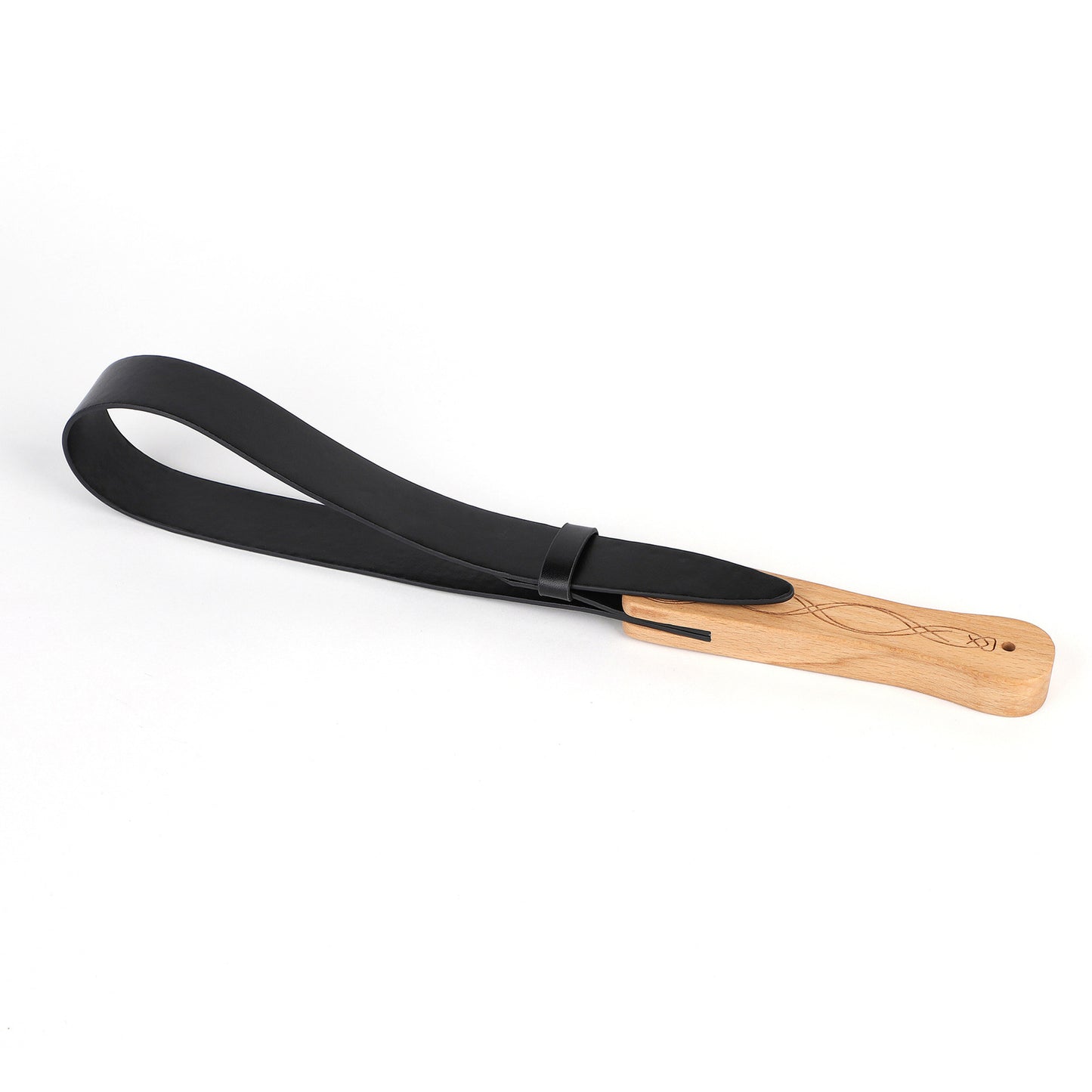Adventure Ready Premium Faux Leather BDSM Hand Whip With Wooden Handle