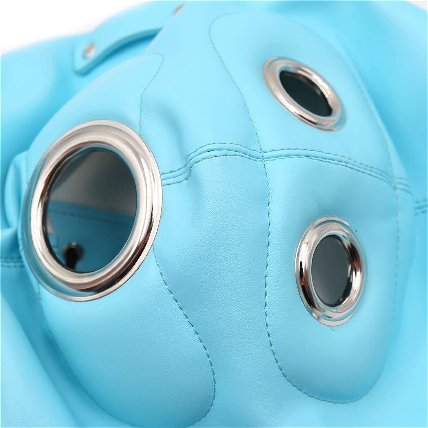 Removable Blindfold Hood Mask With Interchangeable Dildos For BDSM