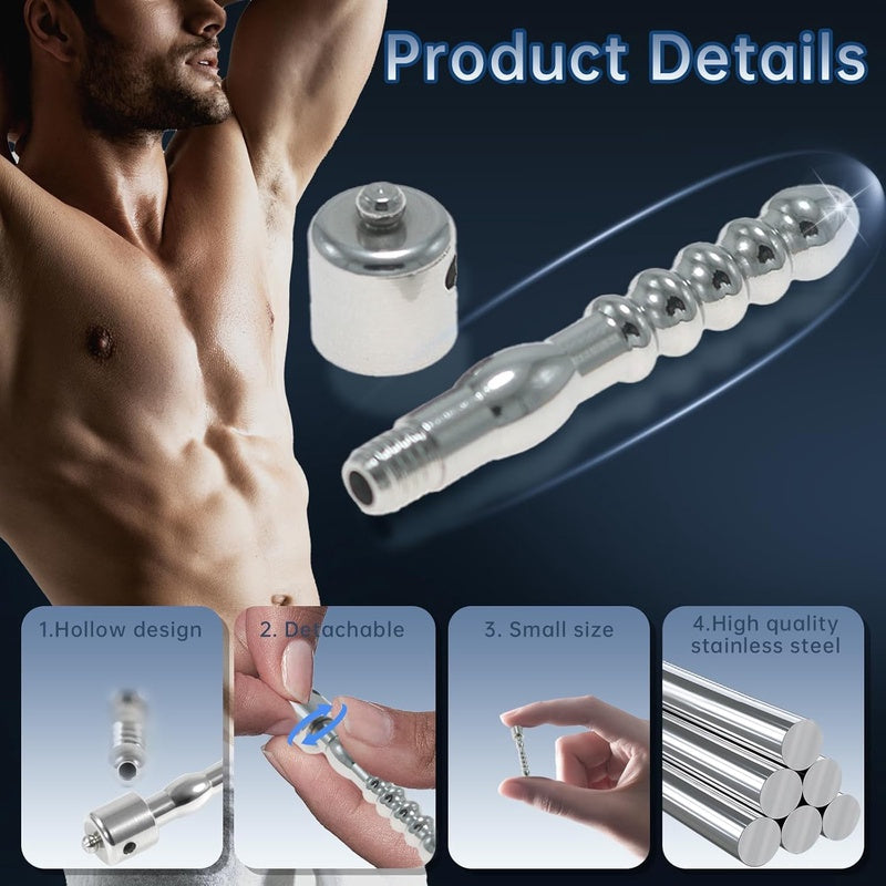 Highquali Stainless Steel Chastity Cage With Electroshock Urethral Plug