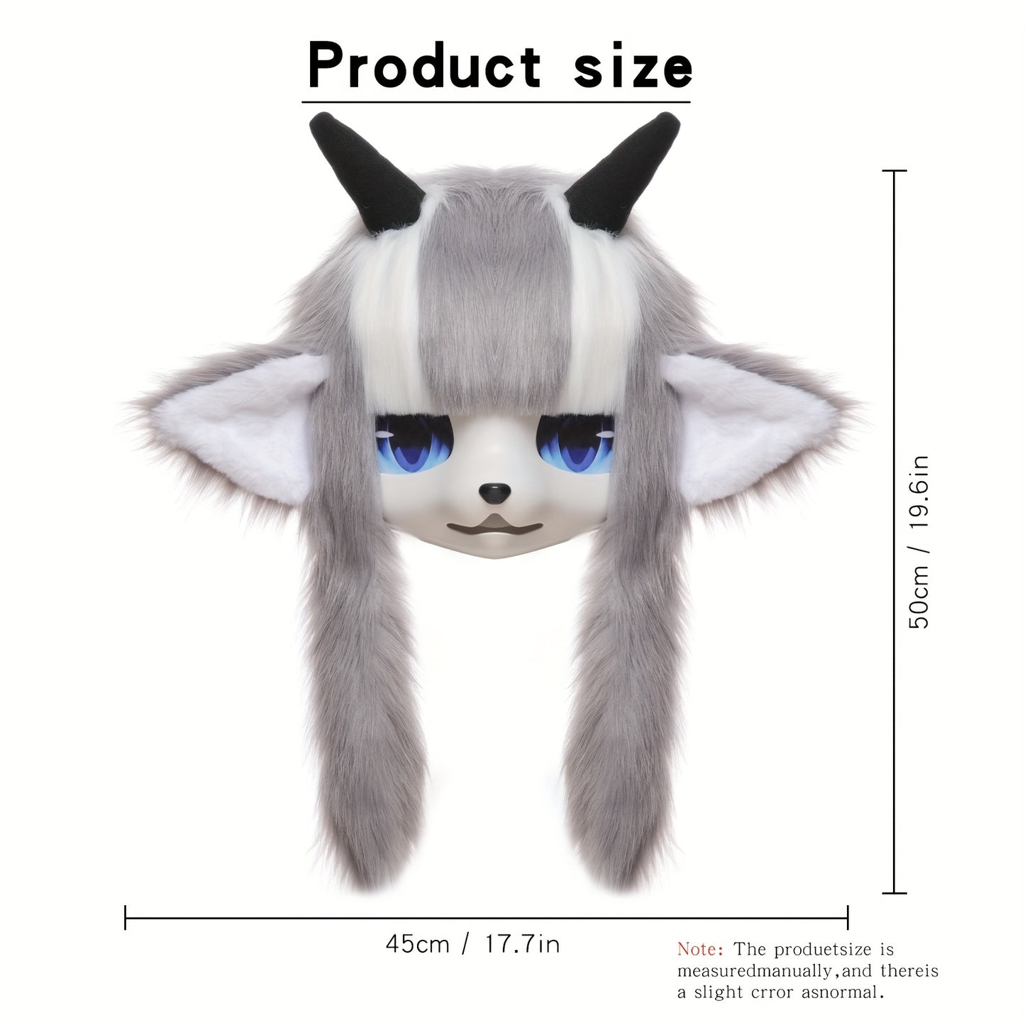 SERENEWINTER Handmade Furry Horn Mask And Beast Costume For Cosplay