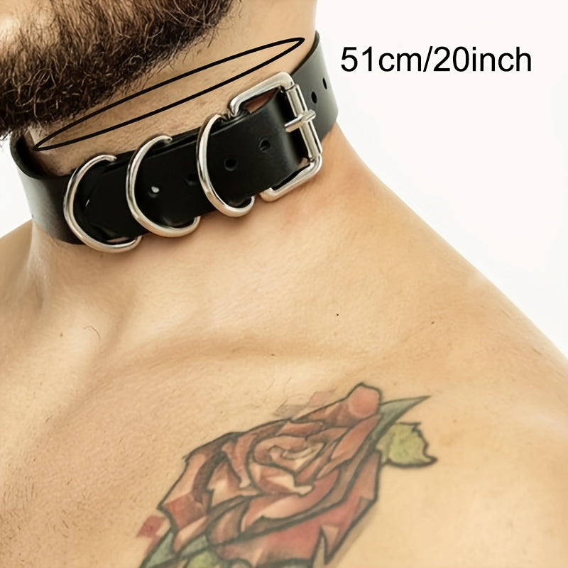 Gothic Punk Hip Hop Multi Ring Collar Necklace for Party
