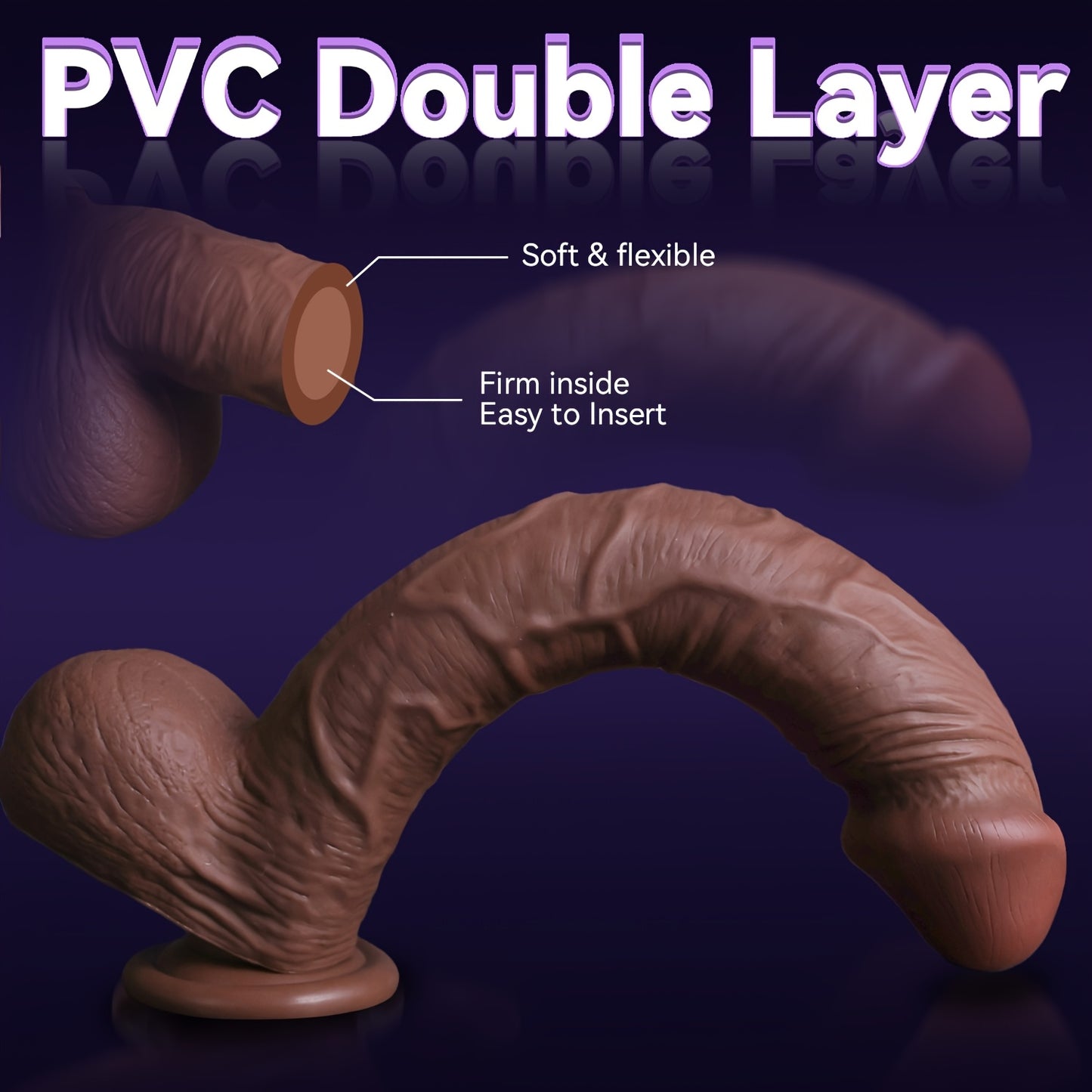 Realistic Dildo Sex Toy For Women Durable PVC Material