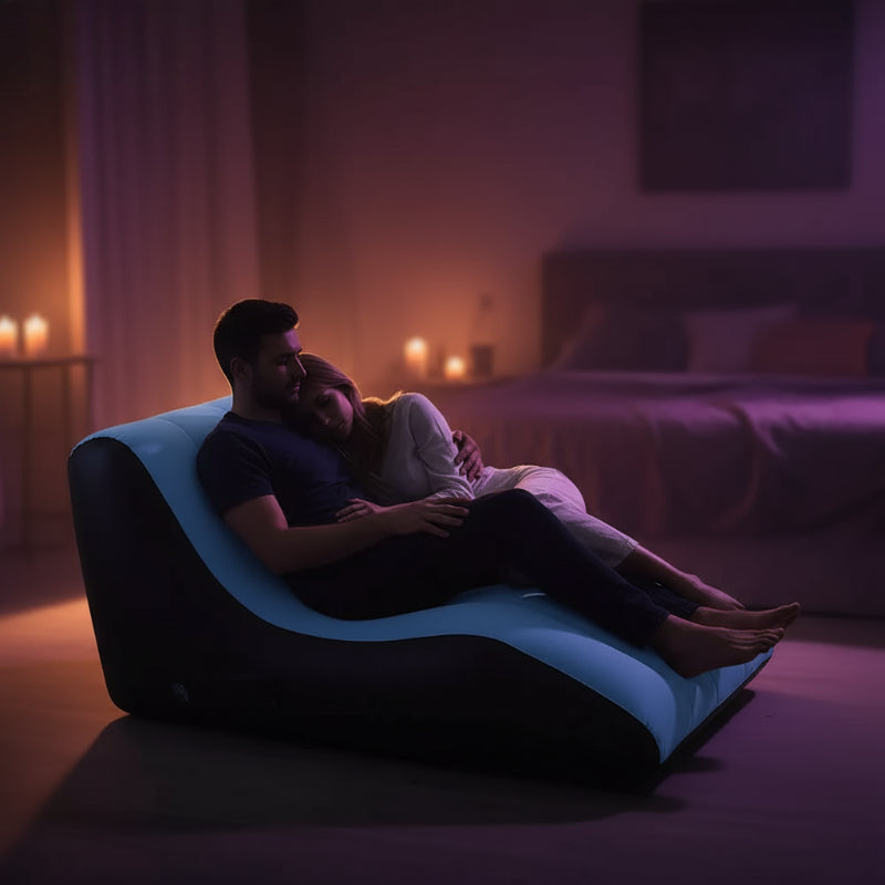 Inflatable Couple Sofa Bench Portable Body Pillow Toy