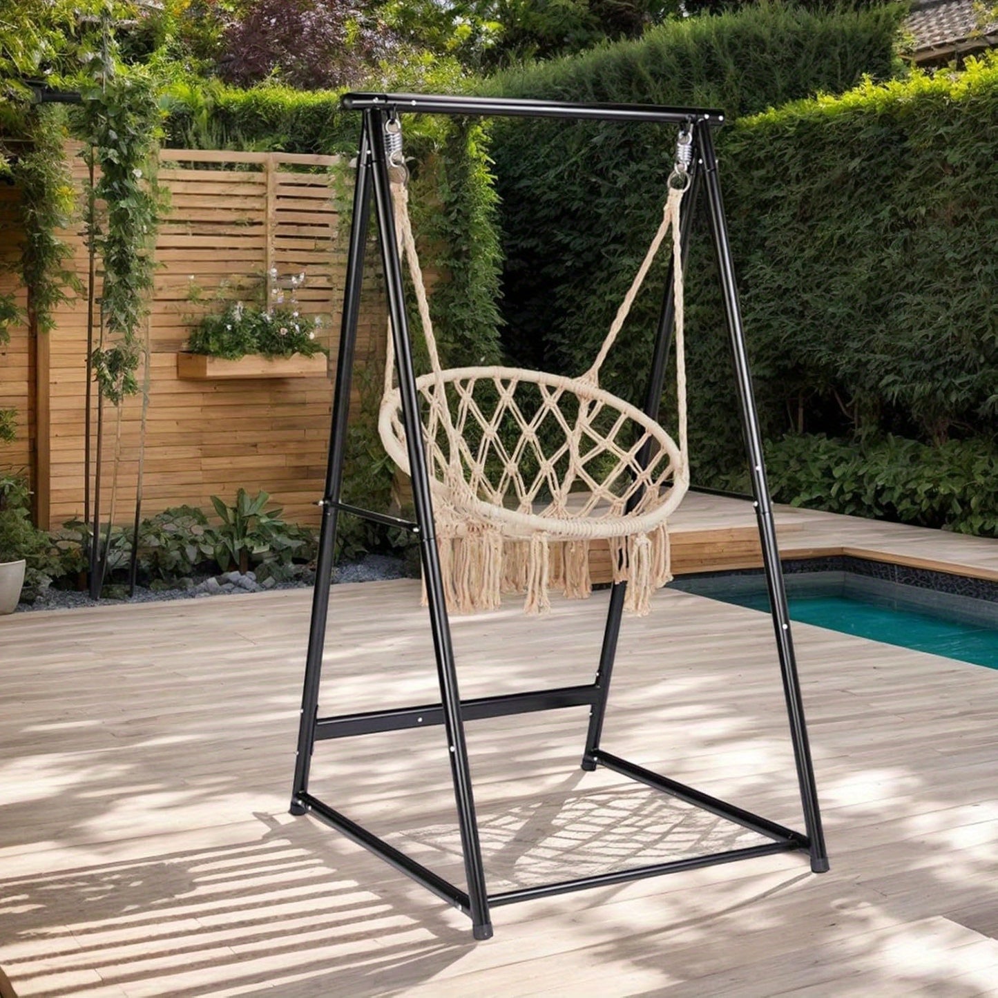 Heavy Duty Steel Hammock Stand, 660 LB Capacity with Stable Construction, Weather-Resistant for Outdoor, Patio, Garden, Balcony (Only Stand)