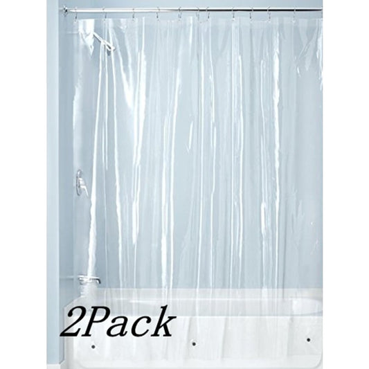 Pack Of 2 PEVA 4G Shower Curtain Liners Machine Washable