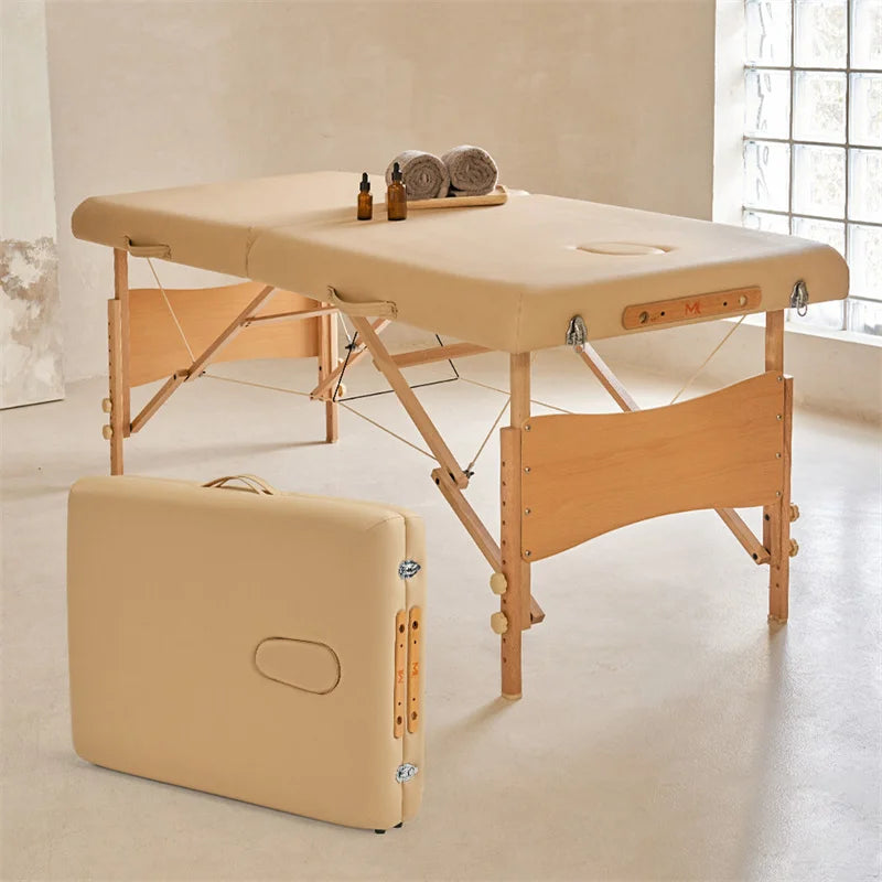 Portable Massage Acupuncture Physical Therapy Tattoo Bed Folding Massage Tables Beauty Salon Furniture Wooden Spa Massage Bed