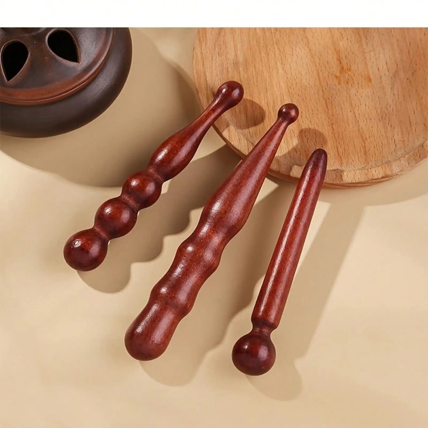 1 Piece Natural Solid Wood Massage Stick - Multi-Purpose Manual Wooden Acupressure Stick And Foot Sap Tool, With A Smooth Surface, Compact And Lightweight, Used For Foot, Back, Hand, Face, And Whole Body Muscle Relaxation, Id