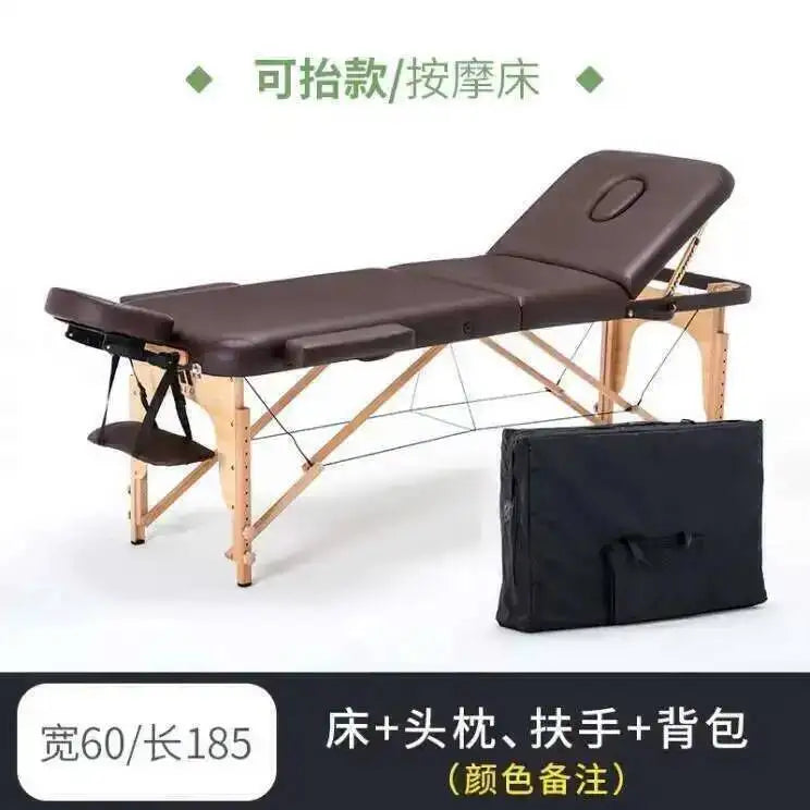 Wooden Folding Portable Massage Table Lash Tattoo Knead Massage Bed Physiotherapy Adjust Camilla Masaje Beauty Furniture KMMT