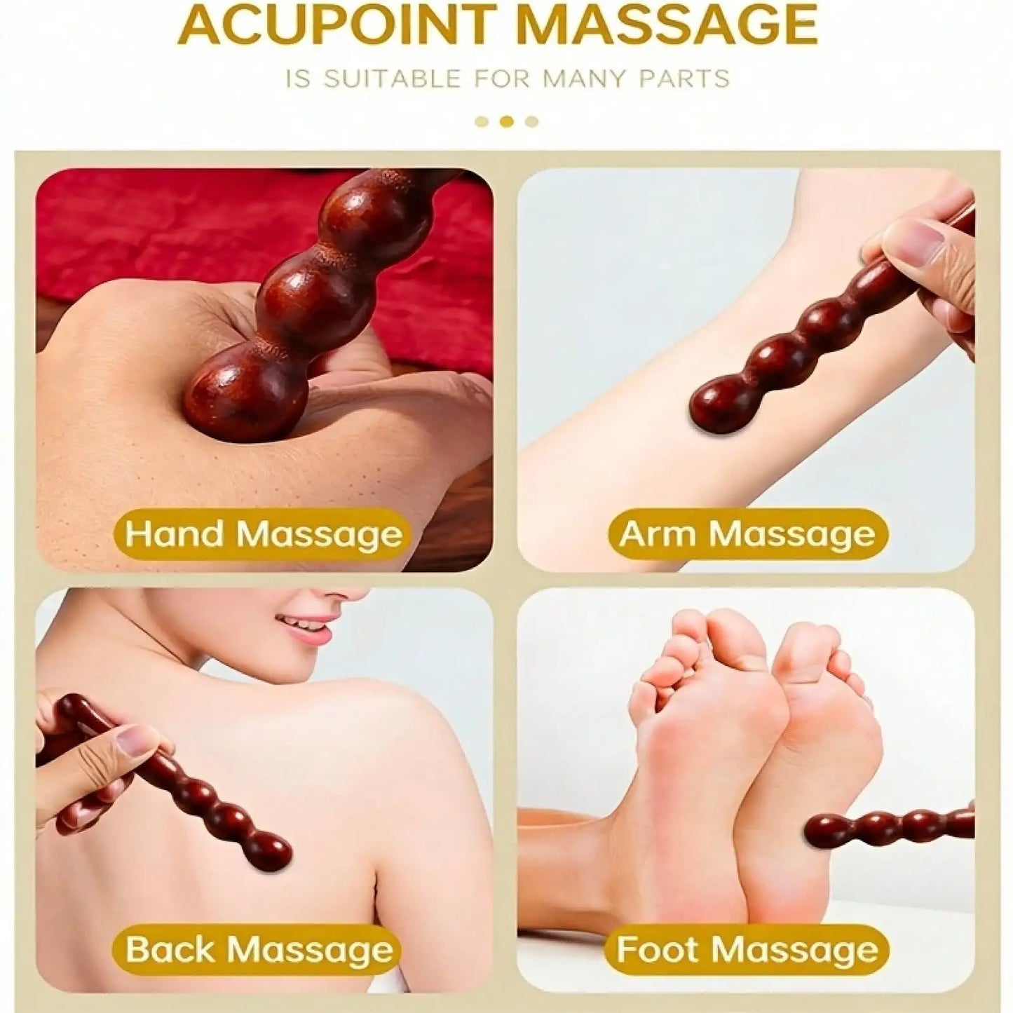 1 Piece Natural Solid Wood Massage Stick - Multi-Purpose Manual Wooden Acupressure Stick And Foot Sap Tool, With A Smooth Surface, Compact And Lightweight, Used For Foot, Back, Hand, Face, And Whole Body Muscle Relaxation, Id