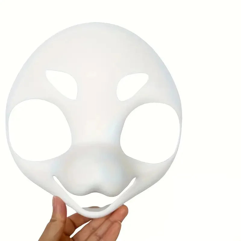 1 piece Japanese style furry mask base - white, cute pet design, suitable for anime exhibitions, Halloween, Christmas costumes (without accessories), anime masks | Humorous design | Smooth texture, anime accessories