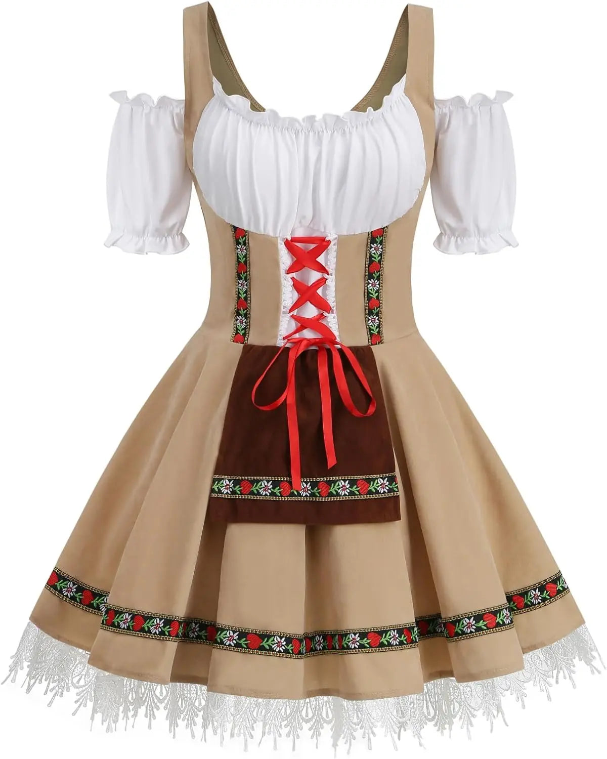 Womens Oktoberfest Costume, Velvet German Bavarian Dress for Halloween Carnival