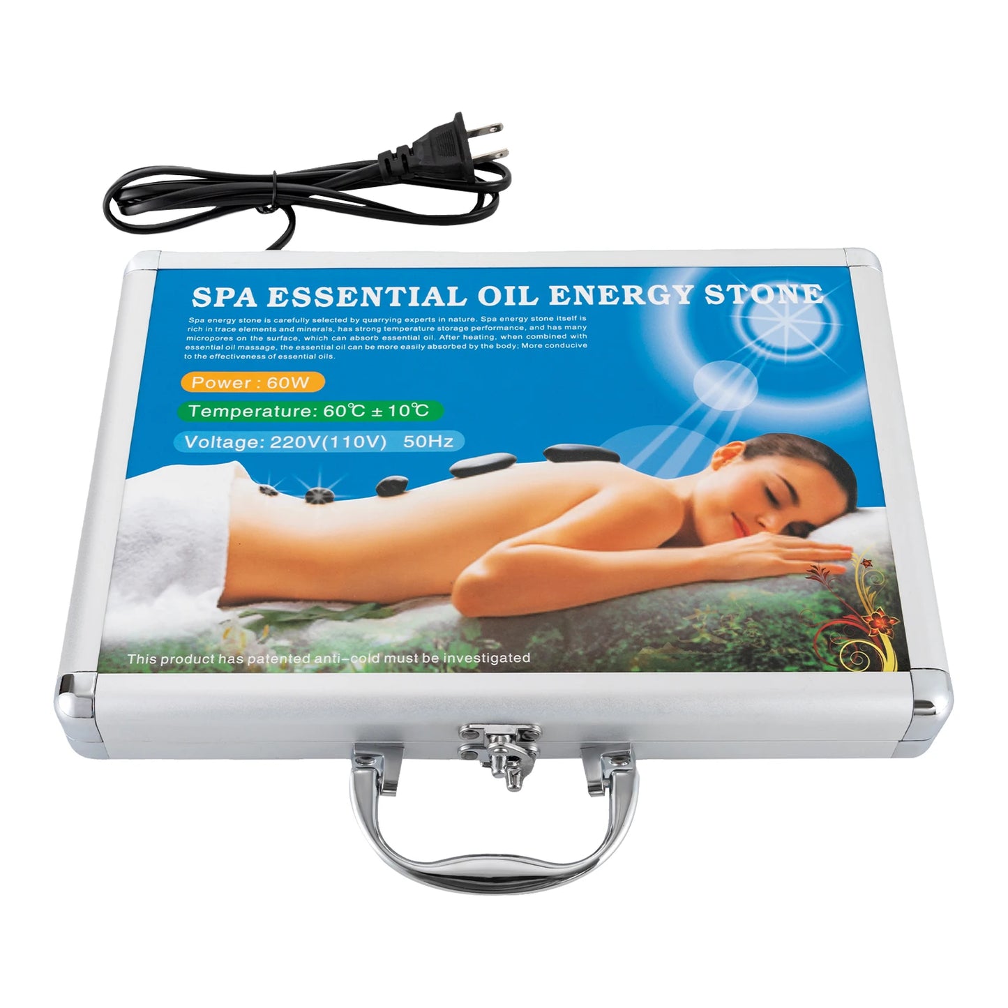 16 Pcs Volcanic Hot Stone Massage Kit with Heating Box for Relaxation, Relieve Muscle Pain & Improve Blood Circulation