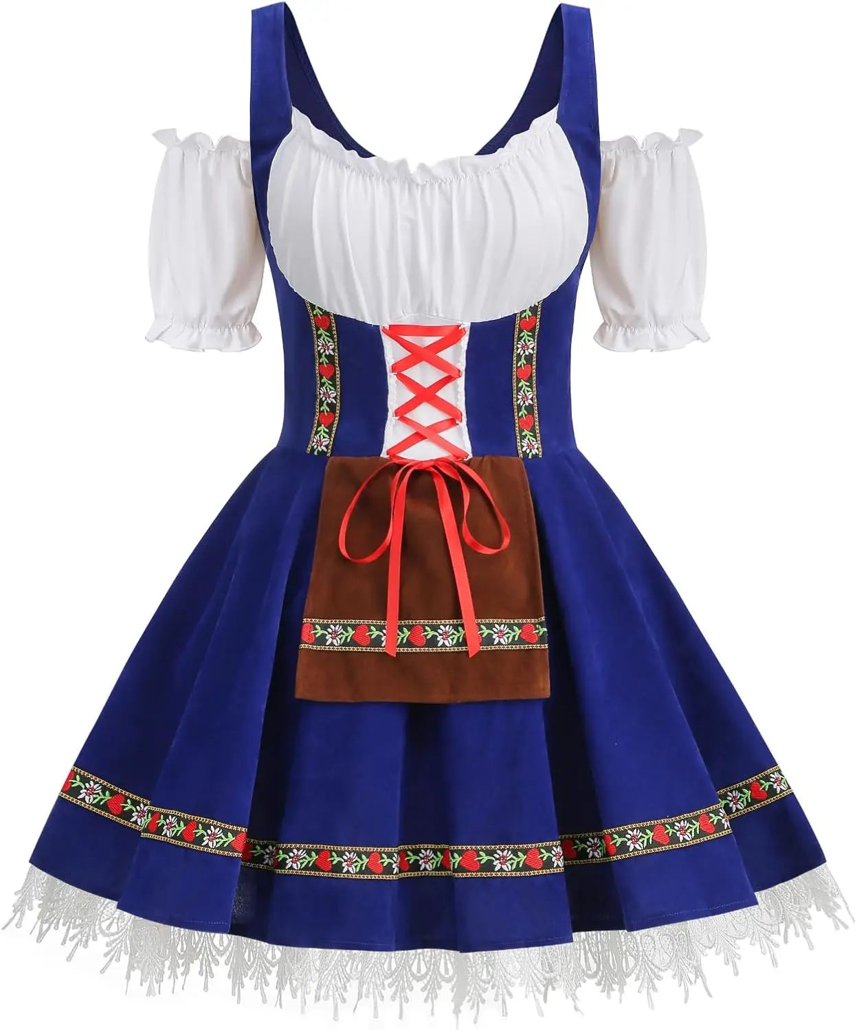 Womens Oktoberfest Costume, Velvet German Bavarian Dress for Halloween Carnival