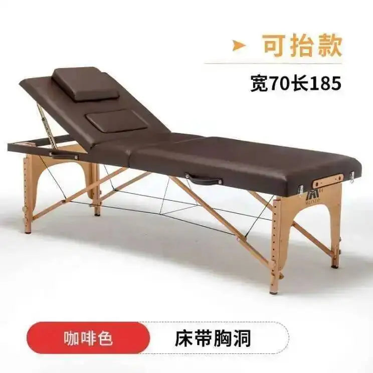 Wooden Folding Portable Massage Table Lash Tattoo Knead Massage Bed Physiotherapy Adjust Camilla Masaje Beauty Furniture KMMT