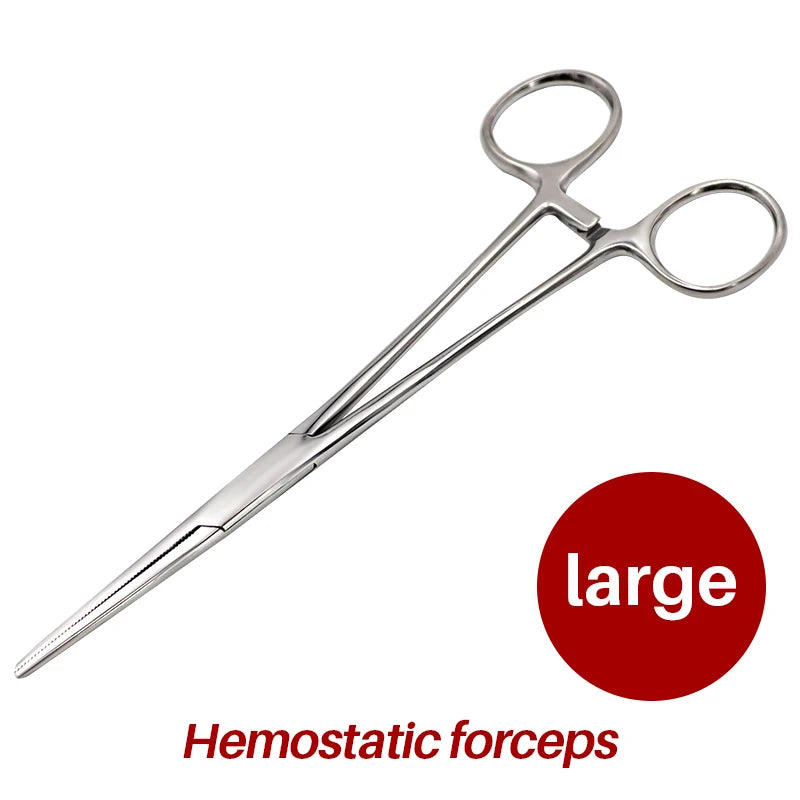 18/16/14cm Stainless Steel Hemostatic Clamp Forceps Surgical Forceps Tool  Hemostatic Forceps Pliers Straight/Elbow Tips