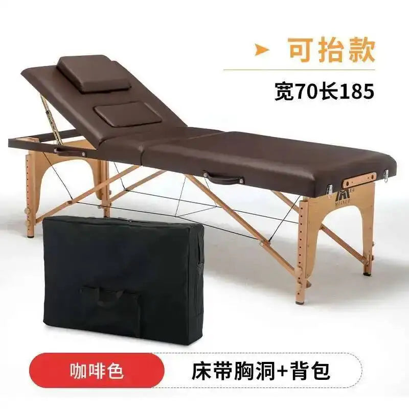 Wooden Folding Portable Massage Table Lash Tattoo Knead Massage Bed Physiotherapy Adjust Camilla Masaje Beauty Furniture KMMT