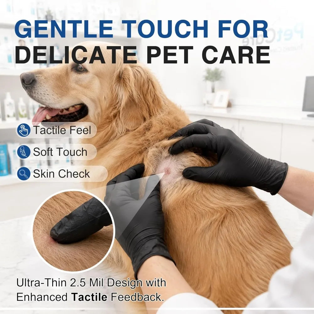 Medical Exam Disposable Black Nitrile Gloves Powder Free Latex Safe for Food Prep Cleaning