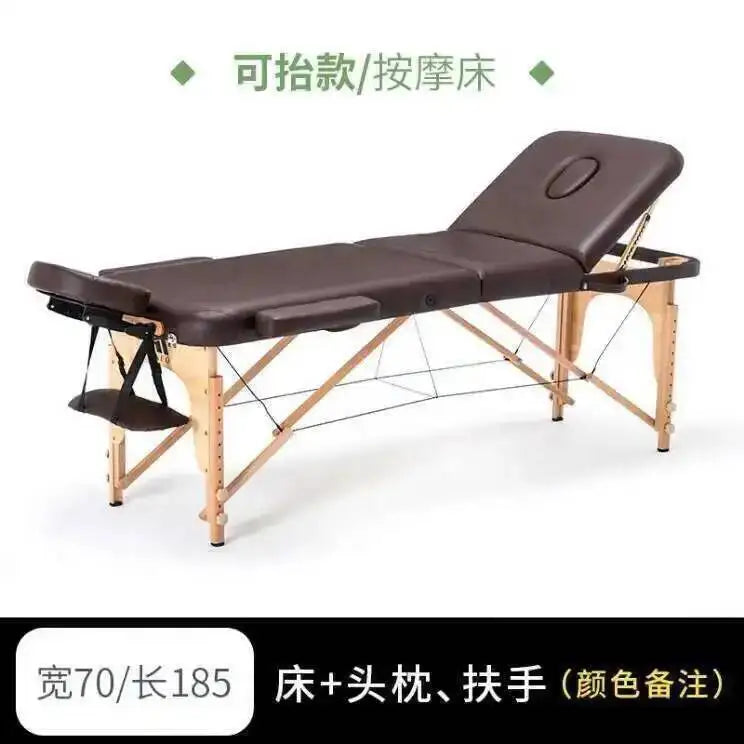 Wooden Folding Portable Massage Table Lash Tattoo Knead Massage Bed Physiotherapy Adjust Camilla Masaje Beauty Furniture KMMT