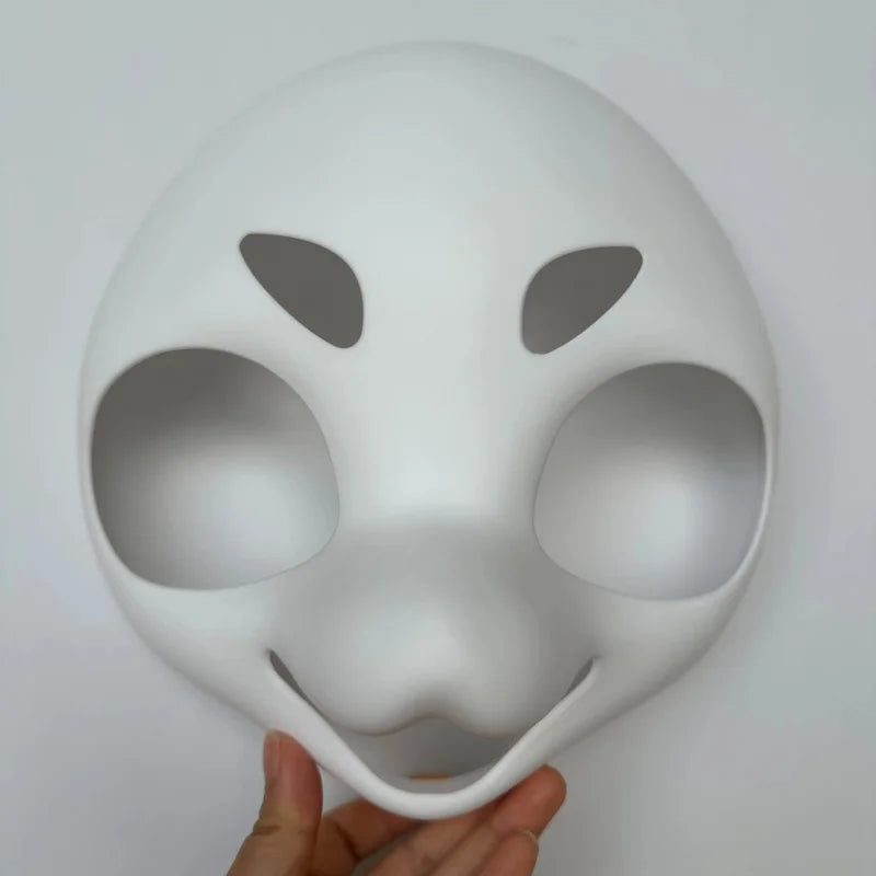 1 piece Japanese style furry mask base - white, cute pet design, suitable for anime exhibitions, Halloween, Christmas costumes (without accessories), anime masks | Humorous design | Smooth texture, anime accessories