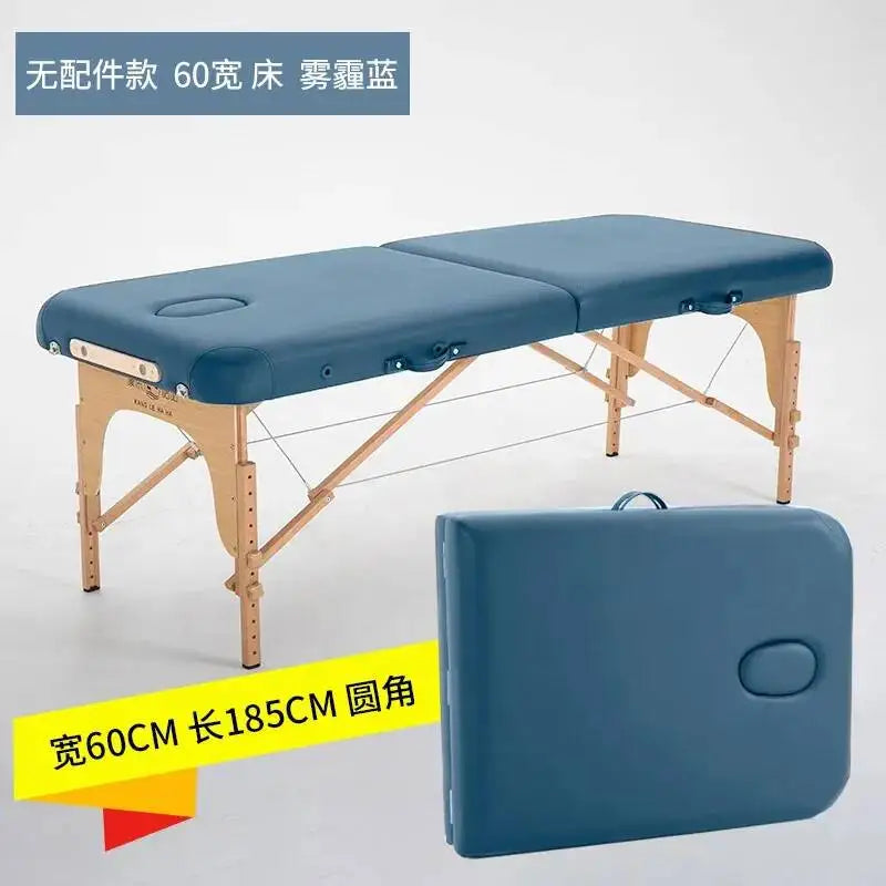 Folding Portable Wooden Massage Table Tattoo Face Spa Massage Bed Knead Adjust Comfort Camilla Masaje Beauty Furniture KMMT