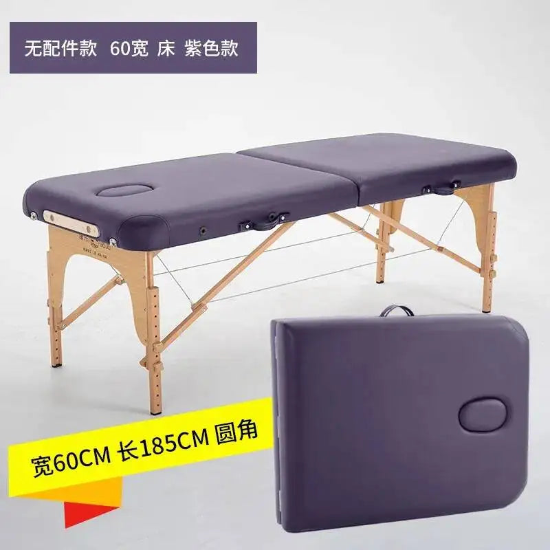 Folding Portable Wooden Massage Table Tattoo Face Spa Massage Bed Knead Adjust Comfort Camilla Masaje Beauty Furniture KMMT