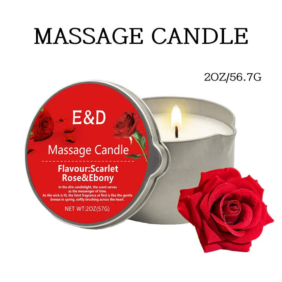 1pc Rose scented Home Body Oil aromatherapy Candle,Massage Oil Candle /2oz Massage Oil Candle forPure Relaxation and Home SPA