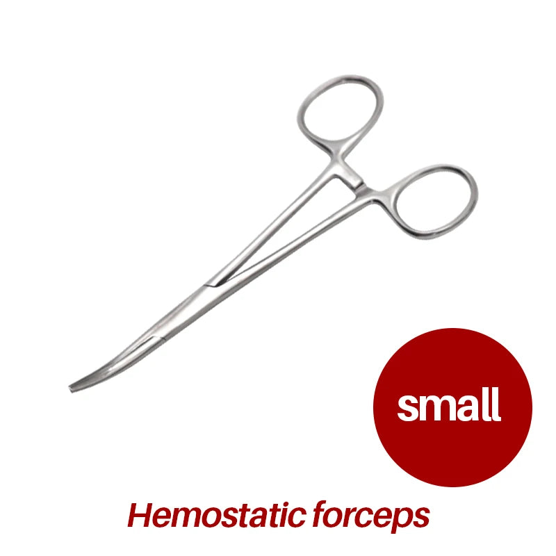 18/16/14cm Stainless Steel Hemostatic Clamp Forceps Surgical Forceps Tool  Hemostatic Forceps Pliers Straight/Elbow Tips
