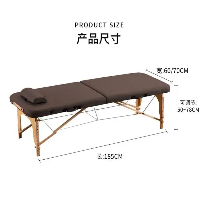 Folding Portable Wooden Massage Table Tattoo Face Spa Massage Bed Knead Adjust Comfort Camilla Masaje Beauty Furniture KMMT